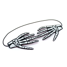 Load image into Gallery viewer, Embroidered Skeleton Hand Headband: Pink