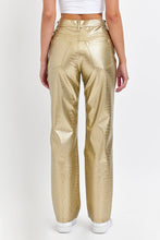 Load image into Gallery viewer, AM19510RS-GD Gold Faux Leather Dad Pant : 1