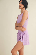 Load image into Gallery viewer, Gingham Print Sleeveless Wrap Tie Front Dress