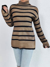 Load image into Gallery viewer, Striped Turtleneck Long Sleeve Sweater