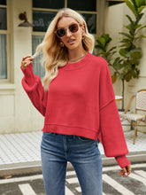 Load image into Gallery viewer, Round Neck Lantern Sleeve Sweater