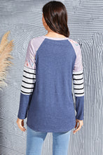 Load image into Gallery viewer, Striped Round Neck Raglan Sleeve T-Shirt