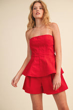 Load image into Gallery viewer, PEPLUM TUBE TOP AND SHORTS