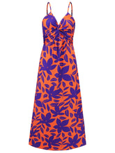 Load image into Gallery viewer, Twisted Printed V-Neck Cami Dress