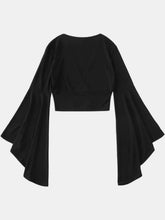 Load image into Gallery viewer, Plunge Flare Sleeve Cropped Top