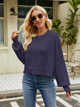 Load image into Gallery viewer, Round Neck Lantern Sleeve Sweater