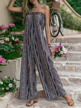 Load image into Gallery viewer, Tied Printed Tube Wide Leg Jumpsuit