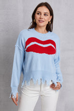 Load image into Gallery viewer, Lip Fringe Round Neck Sweater