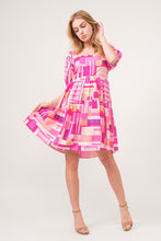 Load image into Gallery viewer, And The Why Color Block Puff Sleeve Dress