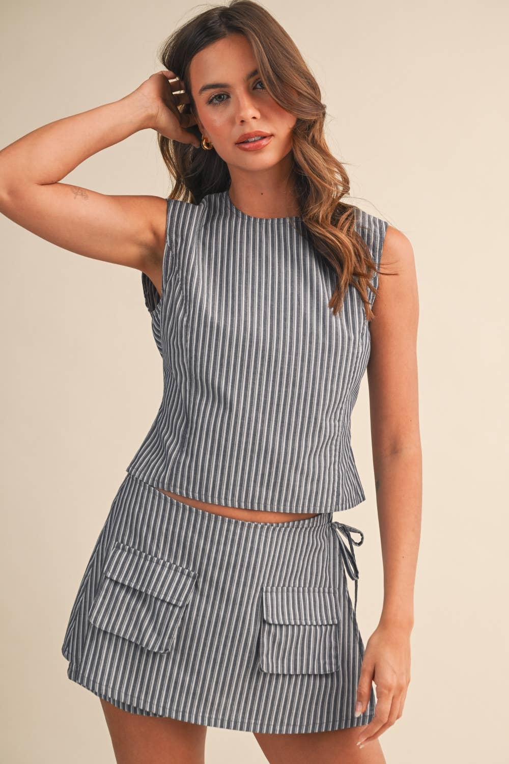OPEN BACK WITH STRAP AND SKORT SET