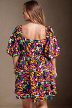 Load image into Gallery viewer, Plus Size Printed Square Neck Half Sleeve Dress