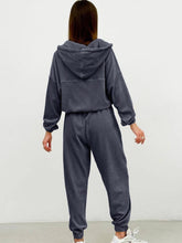 Load image into Gallery viewer, Half Zip Drawstring Hoodie and Pants Set