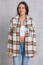 Load image into Gallery viewer, Plaid Button Up Dropped Shoulder Outerwear