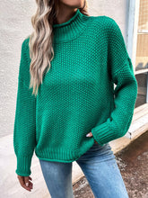 Load image into Gallery viewer, Roll Hem Drop Shoulder Sweater