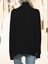 Load image into Gallery viewer, Turtleneck Drop Shoulder Long Sleeve Sweater