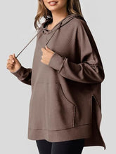 Load image into Gallery viewer, Drawstring Slit Long Sleeve Hoodie