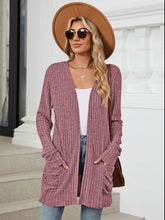 Load image into Gallery viewer, Pocketed Open Front Long Sleeve Cardigan