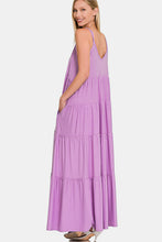 Load image into Gallery viewer, Zenana Frill Tiered V-Neck Maxi Cami Dress