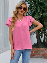 Load image into Gallery viewer, V-Neck Flounce Sleeve Blouse