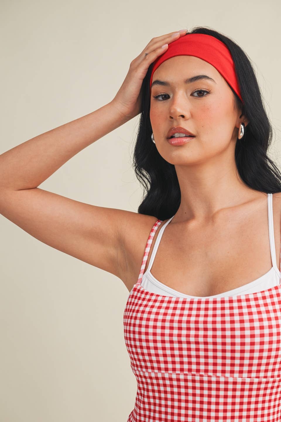 Gingham Print Double Layered Dress