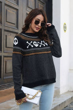 Load image into Gallery viewer, Ghost Pattern Round Neck Long Sleeve Sweater