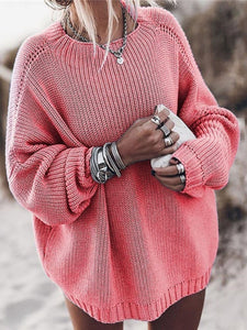 Round Neck Drop Shoulder Sweater