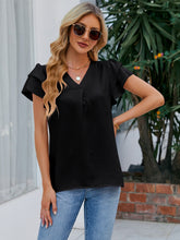 Load image into Gallery viewer, V-Neck Flounce Sleeve Blouse