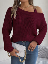 Load image into Gallery viewer, Asymmetrical Neck Long Sleeve Sweater