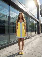 Load image into Gallery viewer, Color Block Strapless Romper Dress With Sweetheart Neckline