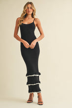 Load image into Gallery viewer, CONTRAST RUFFLED BOTTOM HEM SLEEVELESS KNIT MAXI