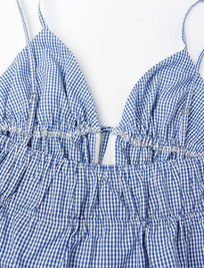 Gingham Sleeveless Top and Skirt Set