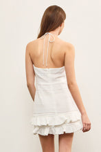 Load image into Gallery viewer, RUFFLE TIERED CROCHET HALTER DRESS: KELLY GREEN / M