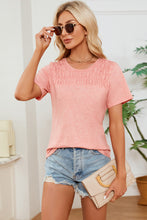 Load image into Gallery viewer, Ruched Round Neck Short Sleeve T-Shirt