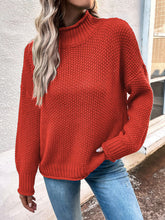 Load image into Gallery viewer, Roll Hem Drop Shoulder Sweater