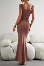 Load image into Gallery viewer, Cap Sleeve Scoop Neck Maxi Dress