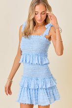 Load image into Gallery viewer, Smocked Ruffle Mini Dress: WHITE / L