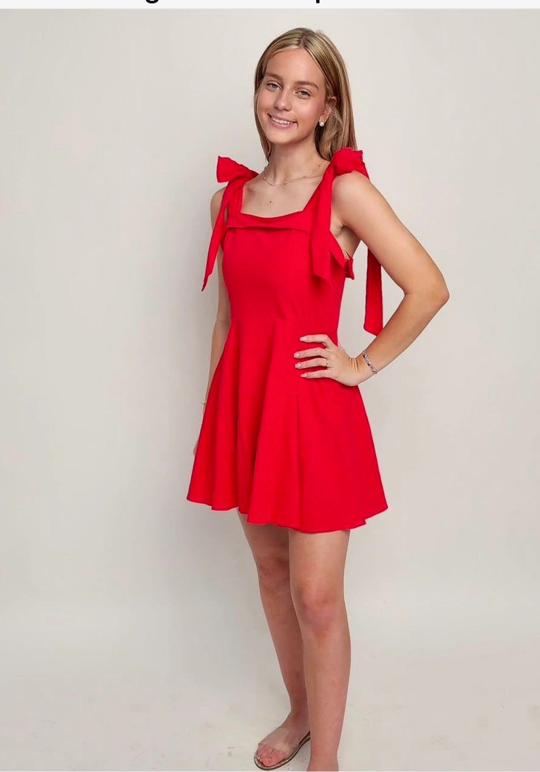 *SALE* Ribbon tie mini dress