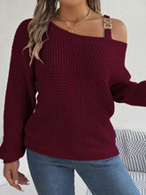 Load image into Gallery viewer, Asymmetrical Neck Long Sleeve Sweater