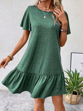 Load image into Gallery viewer, Round Neck Short Sleeve Tee Dress
