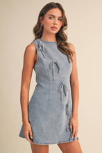 Load image into Gallery viewer, Ribbon Detailed Denim Mini Dress