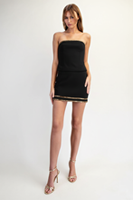 Load image into Gallery viewer, Rhinestone Peplum Woven 2pc Tube Top and Skirt