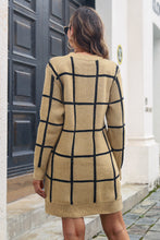 Load image into Gallery viewer, Plaid Round Neck Long Sleeve Sweater Dress