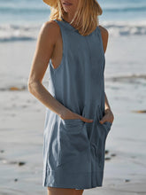 Load image into Gallery viewer, Round Neck Sleeveless Romper with Pockets