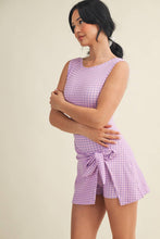 Load image into Gallery viewer, Gingham Print Sleeveless Wrap Tie Front Dress