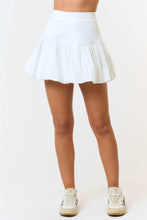 Load image into Gallery viewer, BK22766 STRETCH FLARE BUBBLE MINI SKIRT: OFF WHITE / L