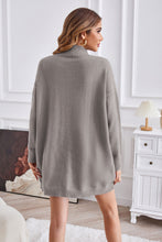 Load image into Gallery viewer, Exposed Seam Mock Neck Slit Sweater