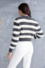 Load image into Gallery viewer, Striped Button Up Cropped Cardigan