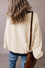 Load image into Gallery viewer, Contrast Round Neck Long Sleeve Sweatshirt