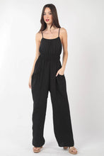 Load image into Gallery viewer, VERY J Pintuck Detail Woven Sleeveless Jumpsuit