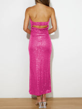 Load image into Gallery viewer, Sequin Cutout Tube Dress